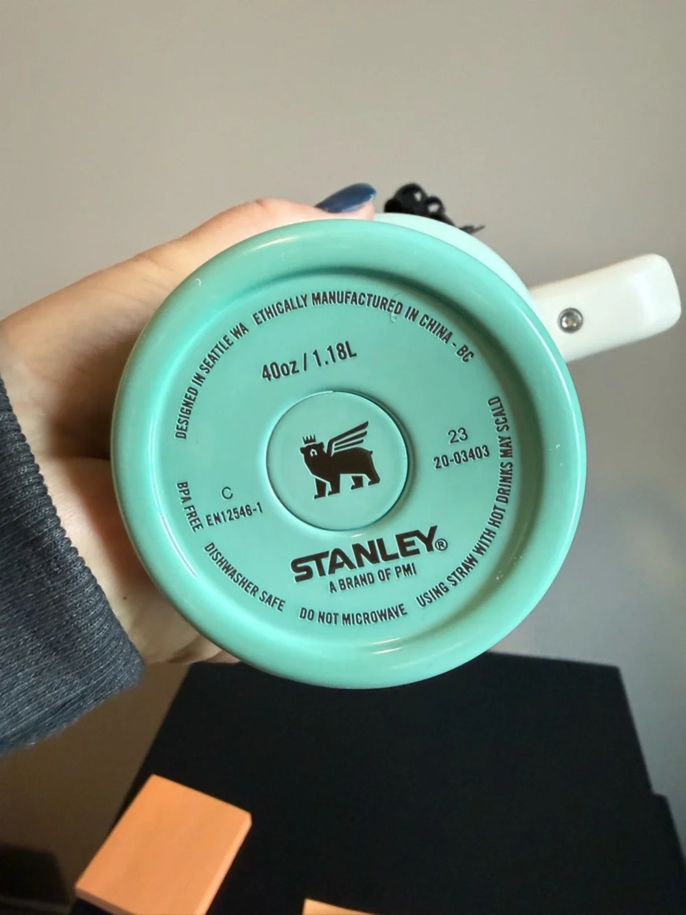 Custom 40 oz Stanley Peach to Mint Ombre Travel Mug - Picture 3 of 4